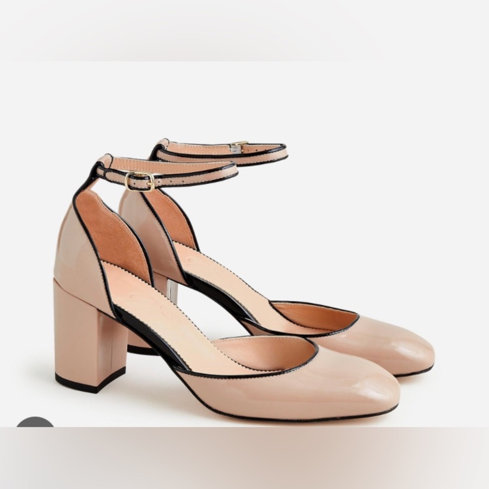 J.Crew
Women's Desert Taupe Maisie Ankle-strap Heels In Italian Patent Leather
